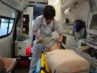 写真3：看護師の救急車同乗研修