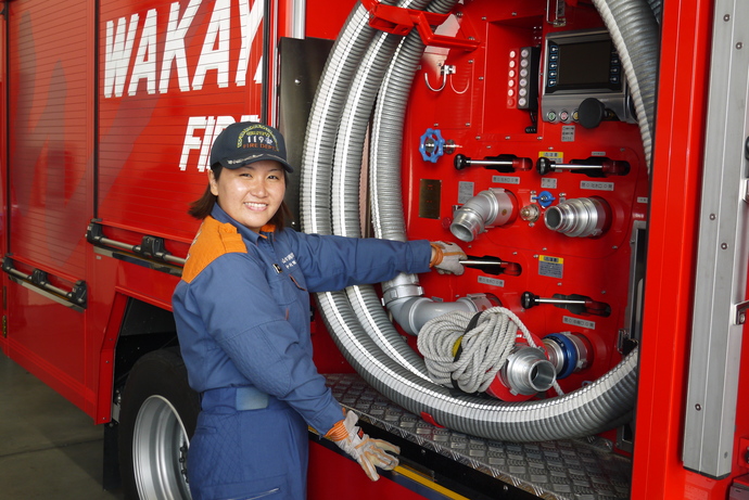 消火隊に配属されている女性消防士