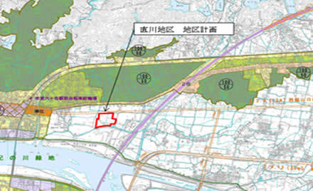 イラスト：直川地区　地区計画位置