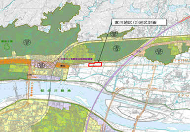 イラスト：直川地区（2）地区計画　位置