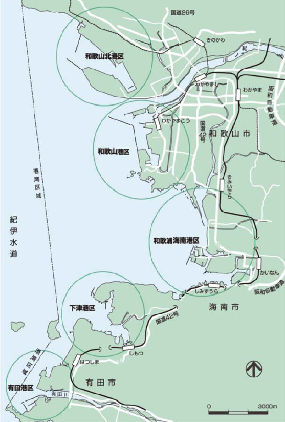 和歌山下津港の全体地図です