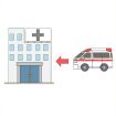 病院へ向かう救急車のイラスト