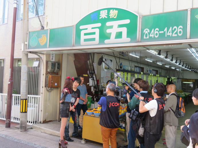 明光商店街での撮影の様子2