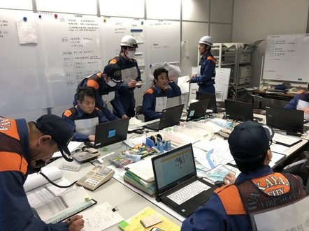 指揮本部設置運用訓練の風景