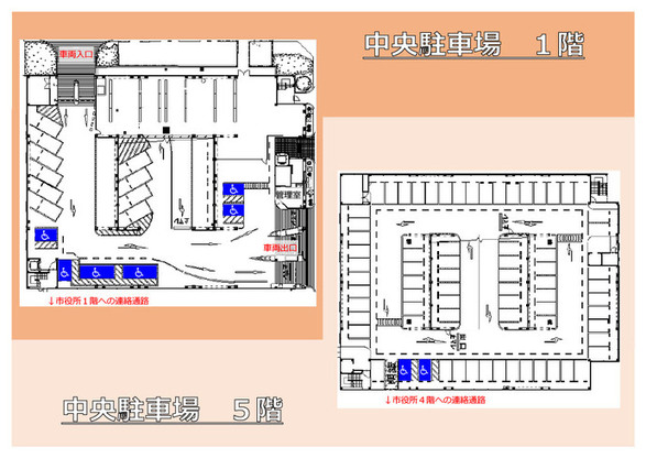 中央駐車場1階・5階