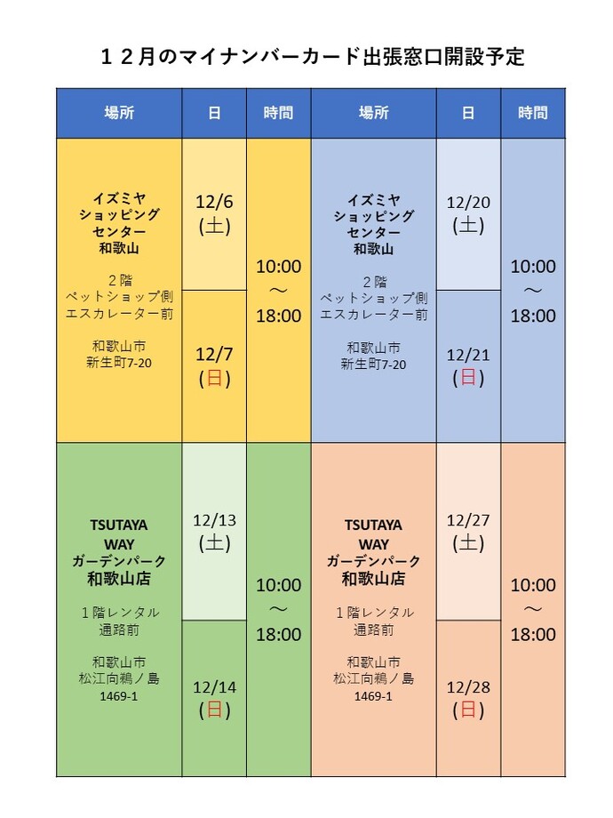 12月予定