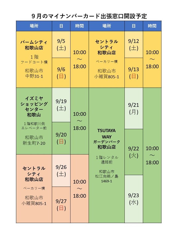 9月予定