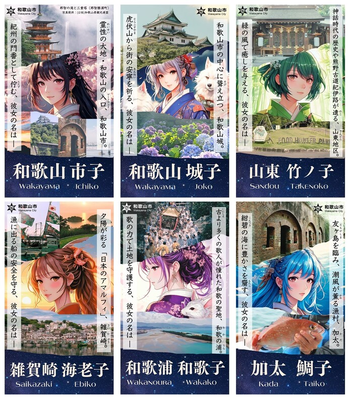 和歌山市子（わかやま いちこ）他 キャラクター広告