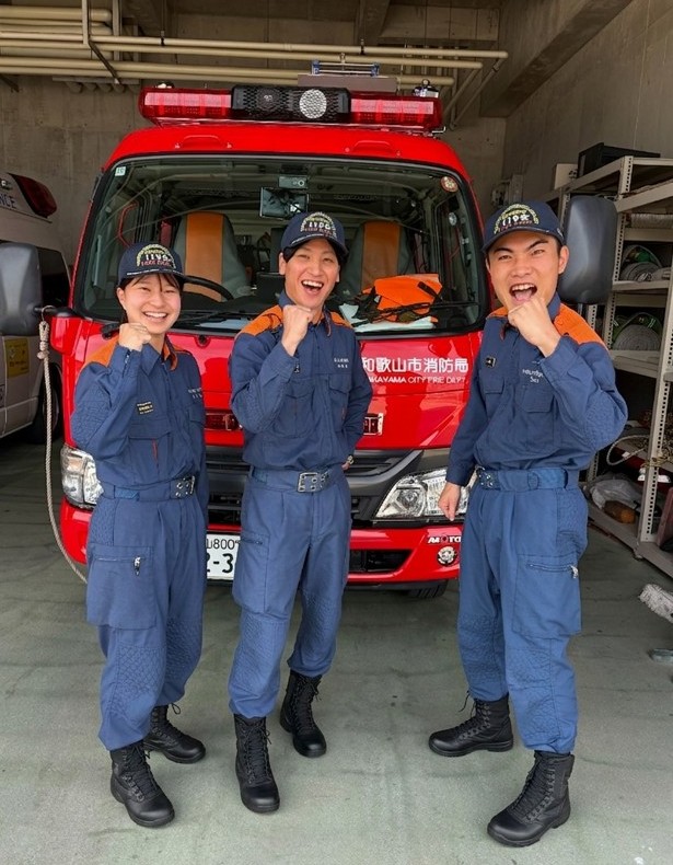 はばした隊員、かたやま隊員、なかや隊員の写真