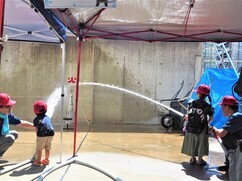 写真：放水体験